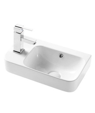 Lavabo sobre encimera de cerámica blanco brillo Mini 28 L