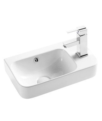 Lavabo sobre encimera de cerámica blanco brillo Mini 28 R