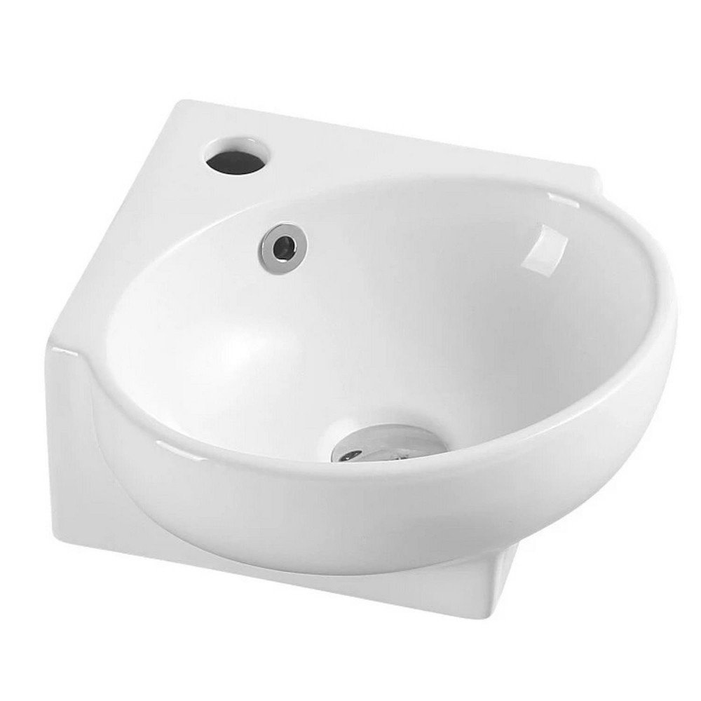 Lavabo de esquina de cerámica blanco brillo Mini 39