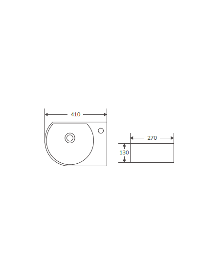 Lavabo sobre encimera de cerámica blanco brillo Mini 41 R