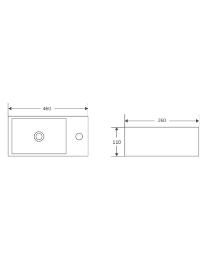Lavabo sobre encimera de cerámica blanco brillo Mini 45 R