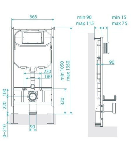 Inodoro a suelo inteligente en blanco Rimless Smart