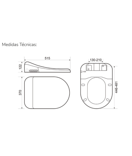 Inodoro a suelo inteligente en blanco Rimless Smart