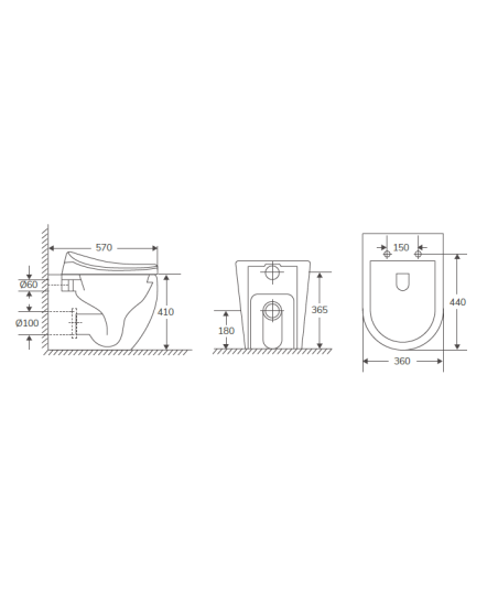 Inodoro a suelo inteligente en blanco Rimless Smart