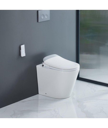 Inodoro a suelo inteligente en blanco Rimless Smart