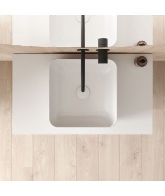 Lavabo sobre encimera de cerámica blanco brillo Zala | Royo