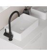 Lavabo sobre encimera blanco mate de solid surface Taos