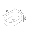 Lavabo sobre encimera blanco mate de solid surface Oval