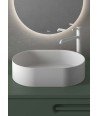 Lavabo sobre encimera blanco mate de solid surface Oval