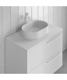Lavabo sobre encimera blanco mate de solid surface Oval