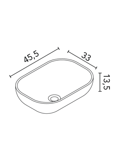Lavabo sobre encimera mate de cerámica Block