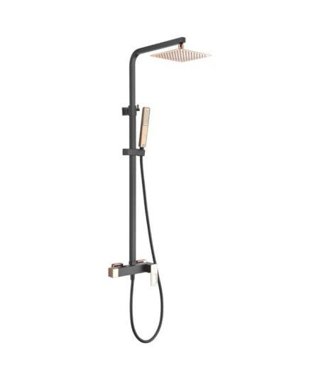 Columna negra y oro rosa ducha Suecia IMEX