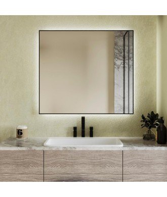 Espejo led con marco negro mate Chessnut Bathdecor