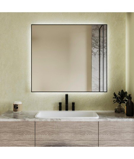 Espejo led con marco negro mate Chessnut Bathdecor