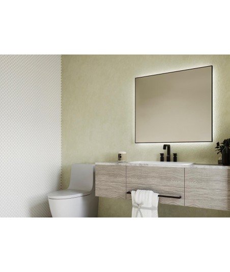 Espejo led con marco negro mate Chessnut Bathdecor
