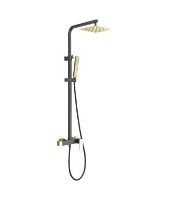 Columna negra y dorada ducha Suecia IMEX