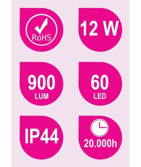 Aplique Led 45 Cm Guerrero 12W Cromado