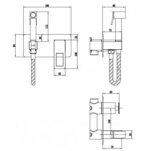 Grifo negro y dorado empotrado de bidé Suecia IMEX