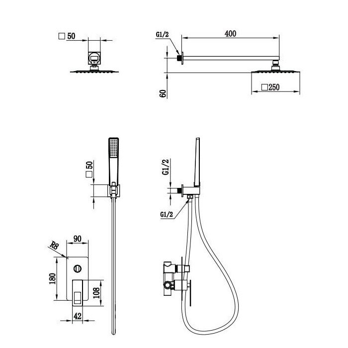 Ducha empotrada Suecia IMEX