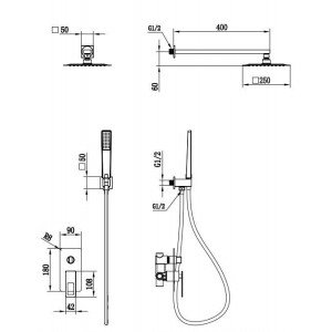 Ducha empotrada Suecia IMEX