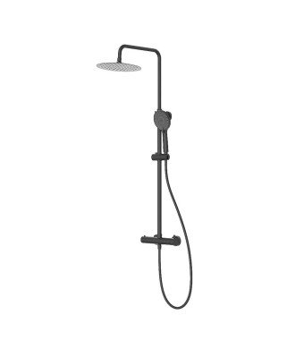 Columna Monomando Redonda Gun Metal Negra T 2 Vias