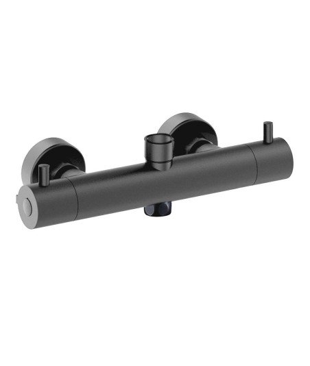 Columna Monomando Redonda Gun Metal Negra T 2 Vias