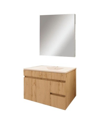Conjunto De Baño Basic 80 Cambrian 2 Caj Y Puertas Suspendido