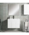 Conjunto De Baño Basic 80 Gris 2 Caj Y 2 Puertas Suspendido