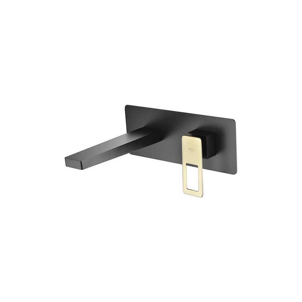 Grifo negro y dorado empotrado de lavabo Suecia IMEX