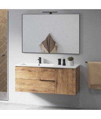 Conjunto De Baño Tribeca 100 Roble Ostippo 2C+1P Suspendido