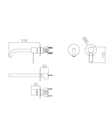 Grifo blanco empotrado de lavabo Etna IMEX