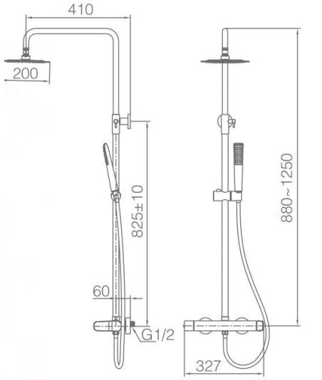 Columna negra de ducha Dinamarca IMEX