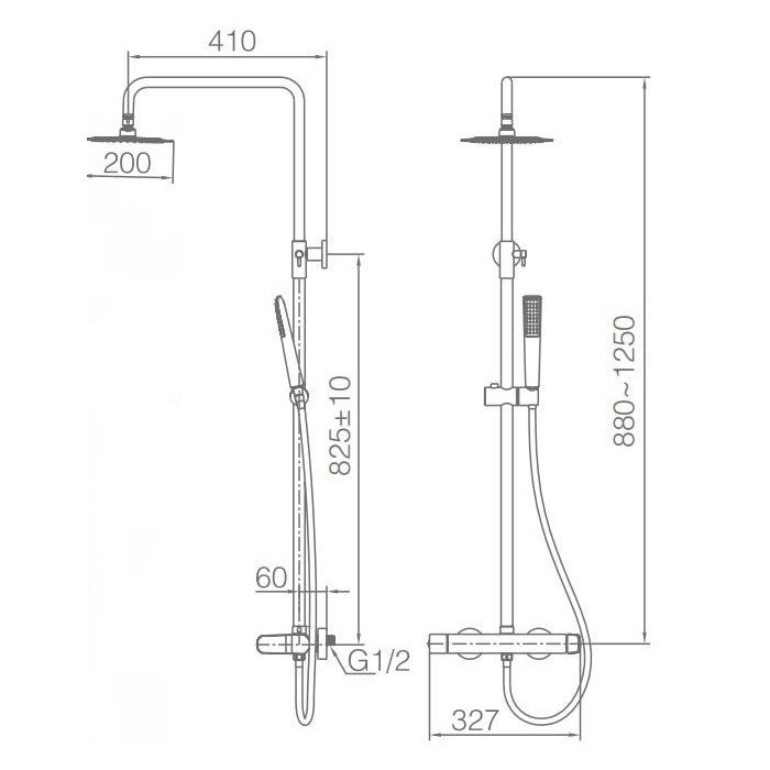 Columna blanca de ducha Dinamarca IMEX