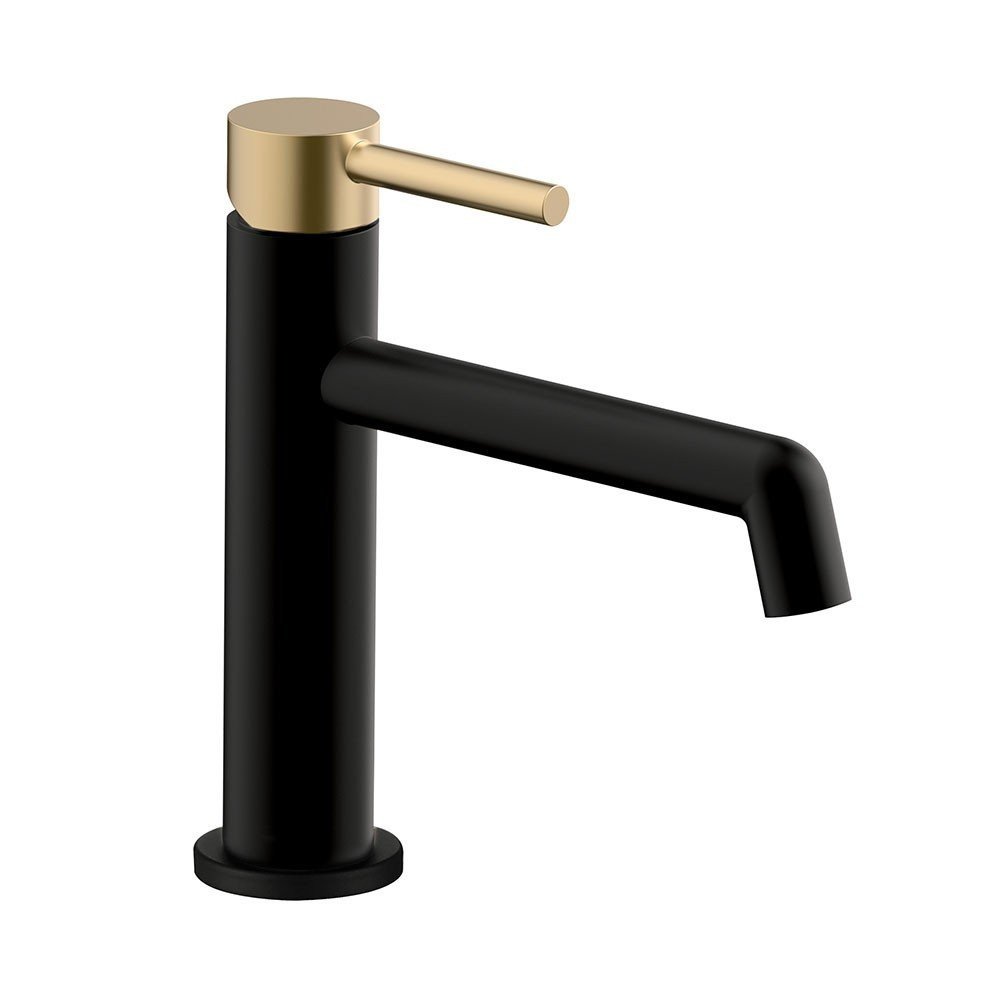 Monomando De Lavabo Oslo Black Oro