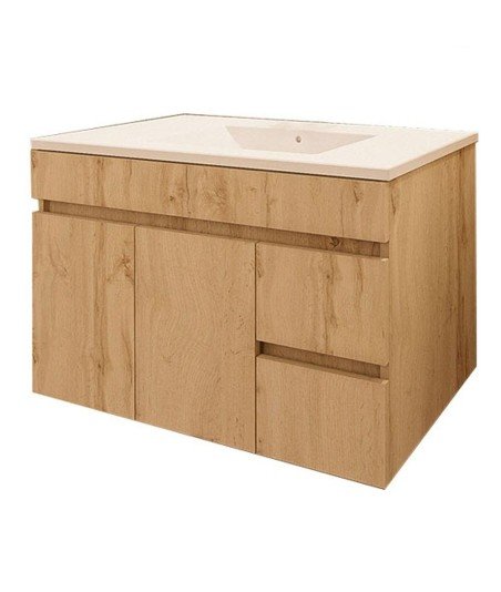Mueble + Lavabo Basic 80 Cambrian 2 Caj Y Puertas Suspendido