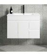 Mueble + Lavabo Basic 80 Gris 2 Caj Y Puertas Suspendido