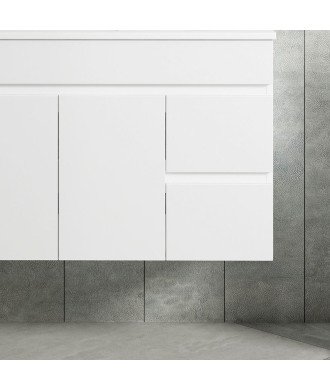 Mueble + Lavabo Basic 80 Gris 2 Caj Y Puertas Suspendido