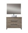 Mueble + Lavabo Sobrencimera Kenia 100 Desierto 3 Cajones Con Patas