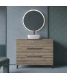 Mueble + Lavabo Sobrencimera Kenia 100 Desierto 3 Cajones Con Patas