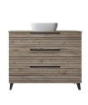 Mueble + Lavabo Sobrencimera Kenia 80 Desierto 3 Cajones Con Patas