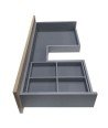 Mueble + Lavabo Sobrencimera Kenia 80 Desierto 3 Cajones Con Patas
