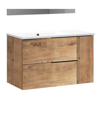 Mueble + Lavabo Tribeca 80 Roble Ostippo 2C+1P Suspendido