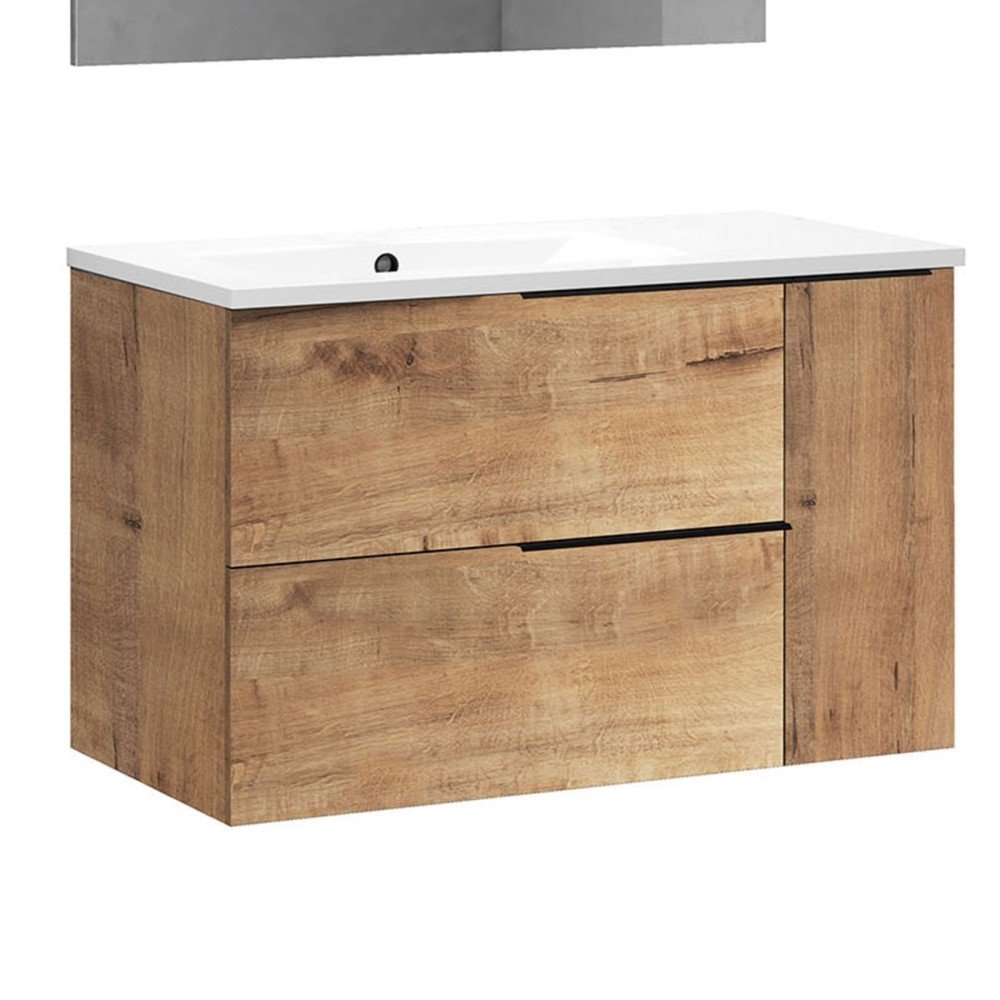 Mueble + Lavabo Tribeca 80 Roble Ostippo 2C+1P Suspendido