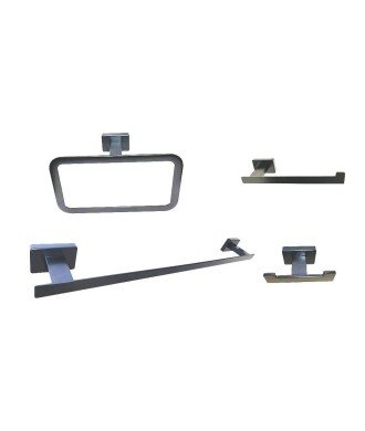 Pack 4 Piezas Acc Baño Quad Antracita