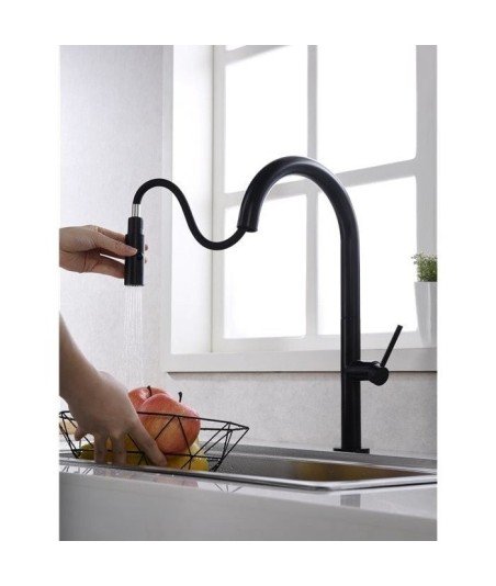 Grifo negro extraíble de cocina Samoa IMEX
