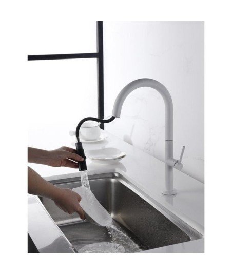 Grifo blanco extraíble de cocina Samoa IMEX