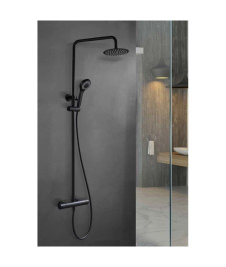 Columna negra termostática de ducha Kent IMEX