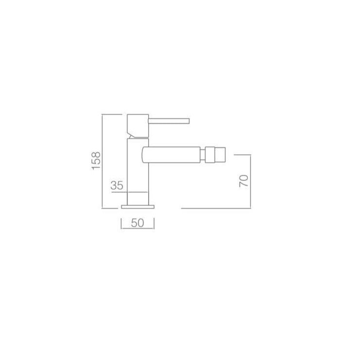 Grifo monomando de bidé Acero Moscu IMEX
