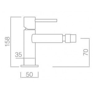 Grifo monomando de bidé Acero Moscu IMEX
