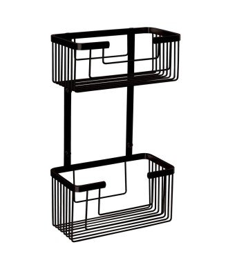 Portagel Ducha Doble Rectangular Negro mate